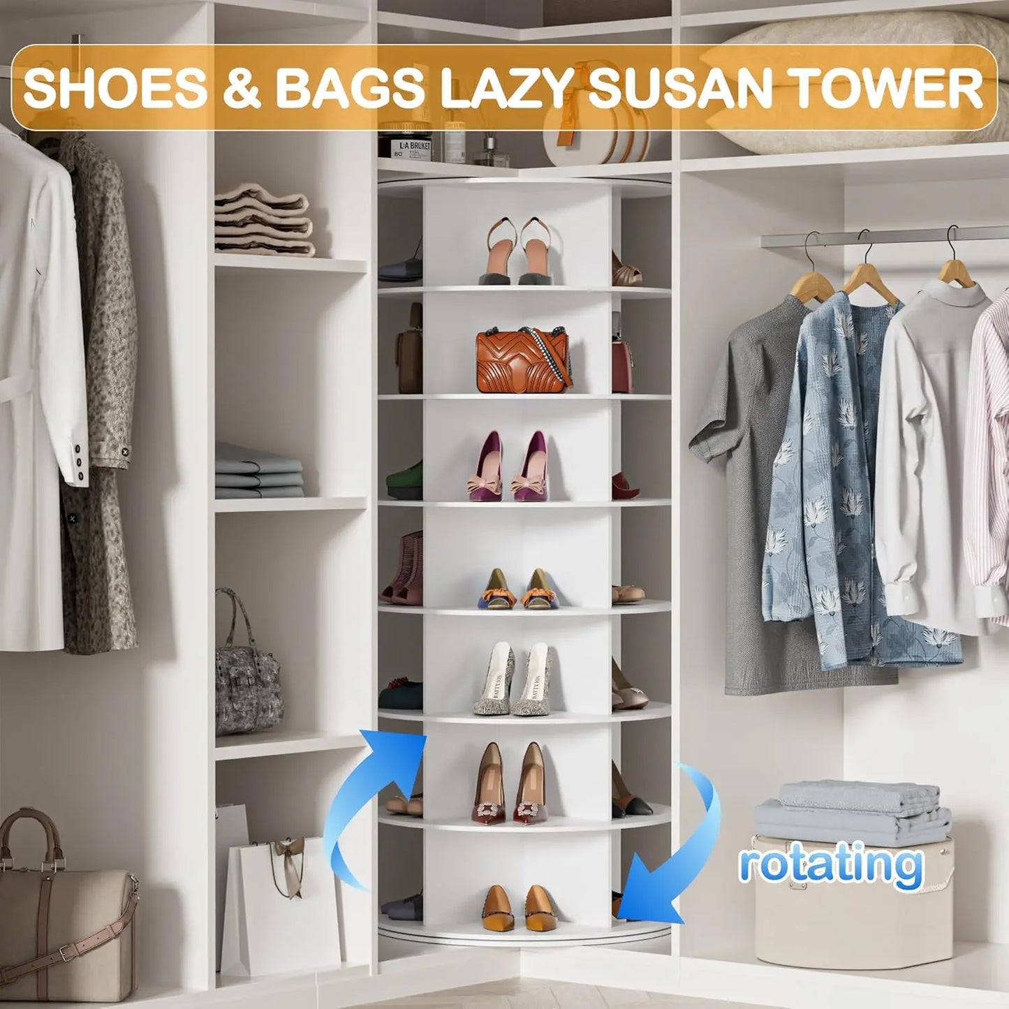 Revolving Shoe Rack Tower