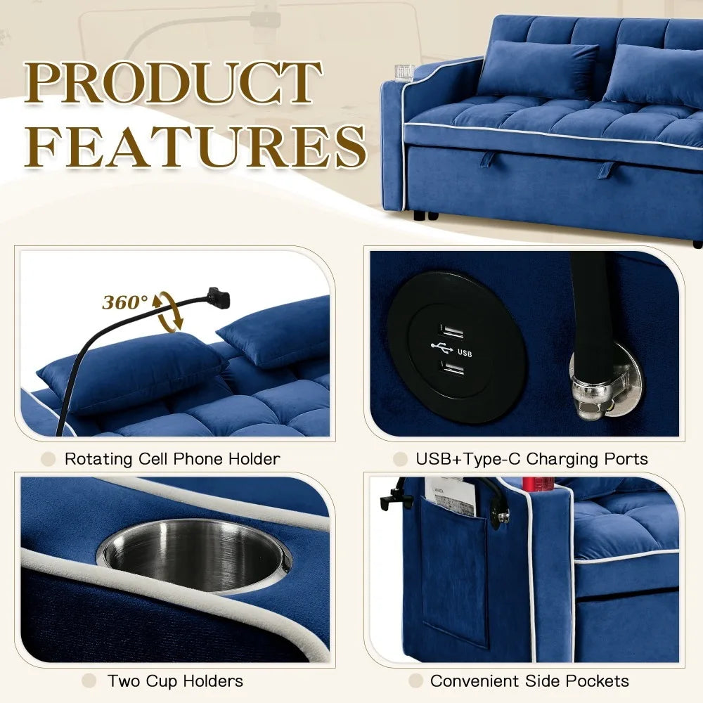 3-in-1 Convertible Loveseat