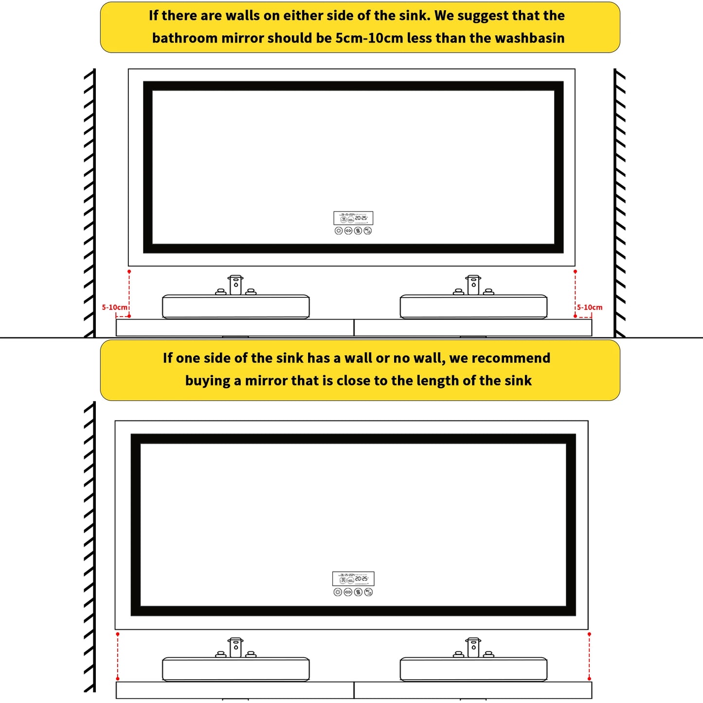 Smart Bluetooth Mirror with LED Lights