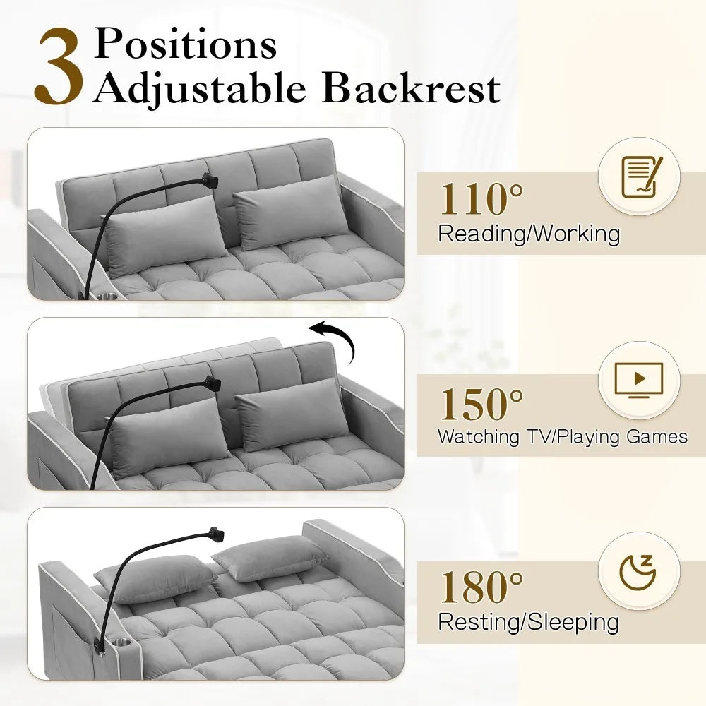 3-in-1 Convertible Loveseat