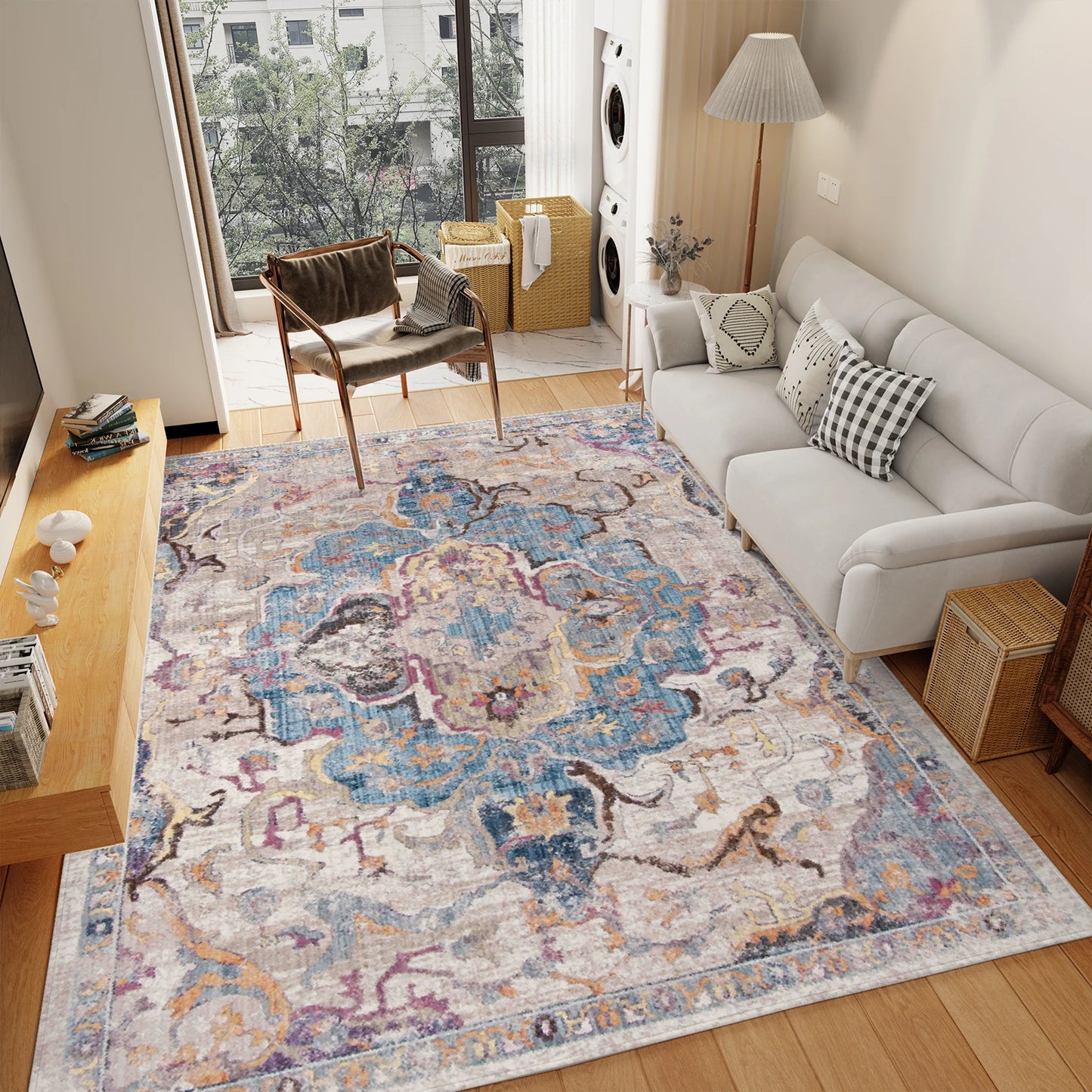 Washable Rug with Non-Slip Backing