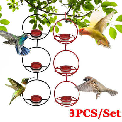 Hanging Bird Feeder with Red Bowl