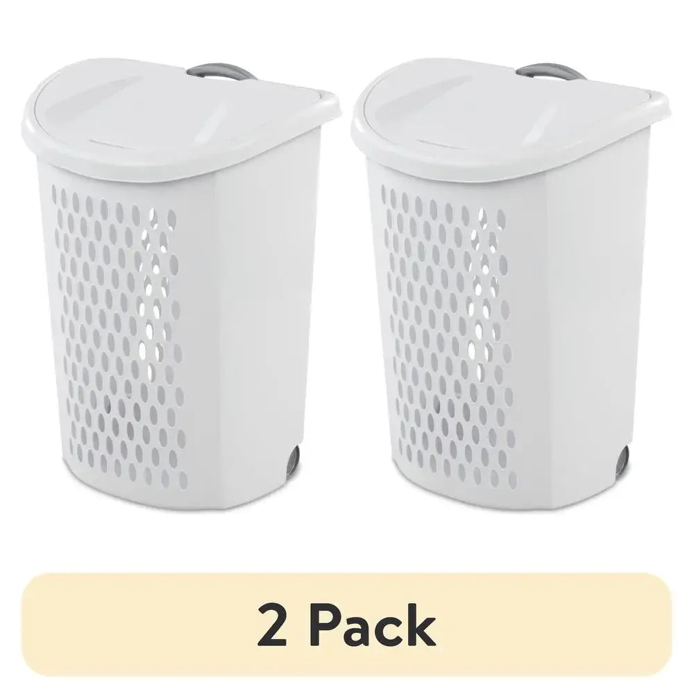 Set of 2 Large Wheeled Laundry Hampers