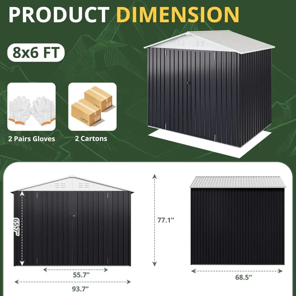 6x8 FT Outdoor Storage Shed