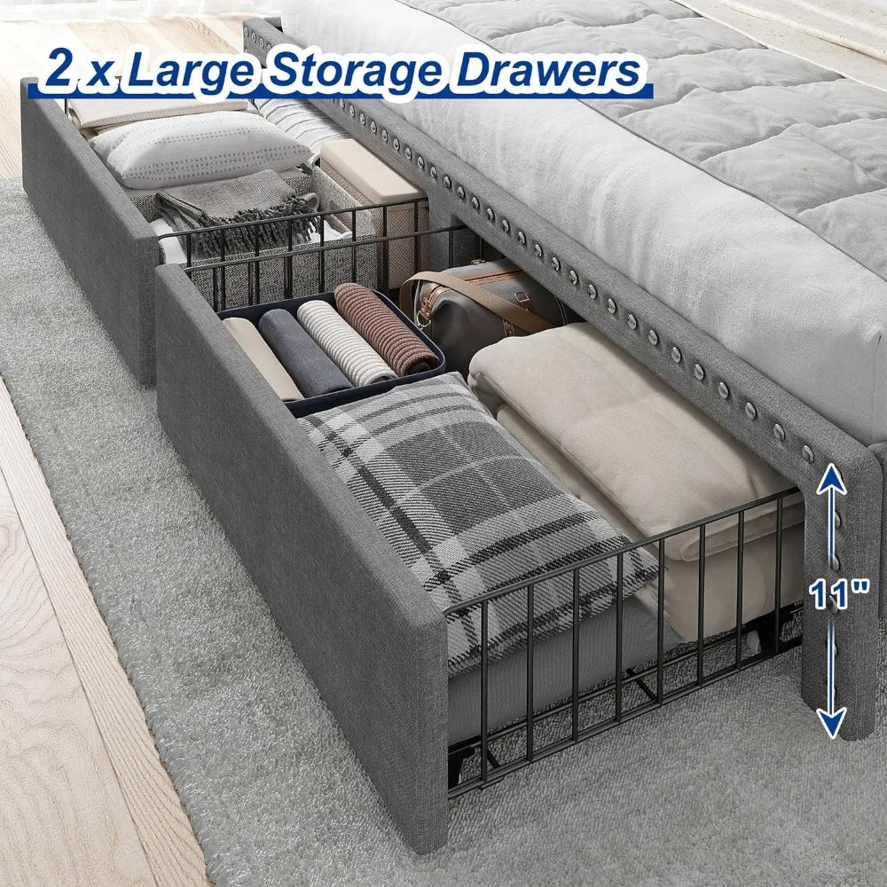 Bed Frame with Storage and Headboard