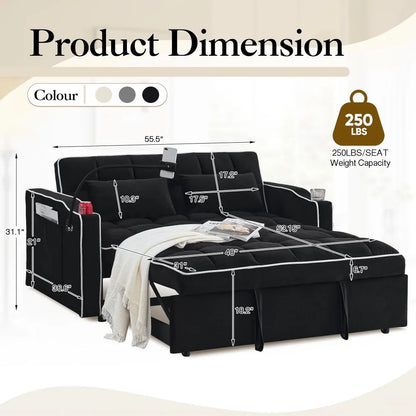 3-in-1 Convertible Loveseat