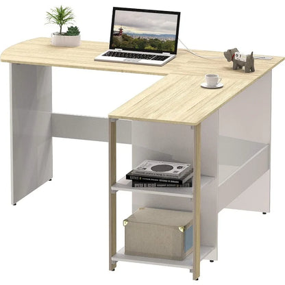 L-Shaped Wood Desk