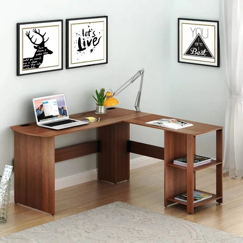 L-Shaped Wood Desk