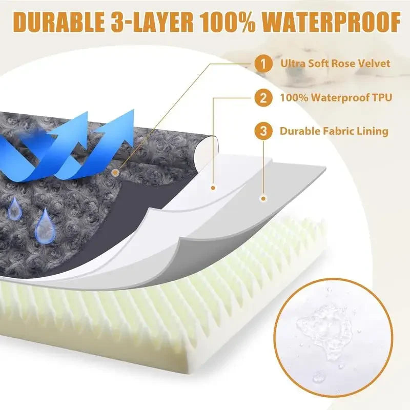 Egg Foam Bed with Removable Bolster