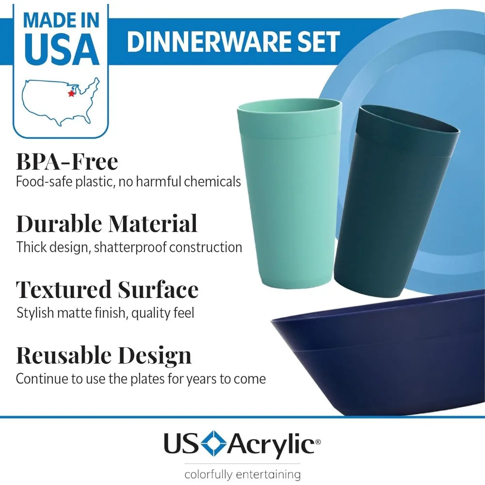 12-Piece Acrylic Newport Dinnerware Set