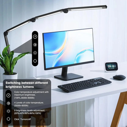 3-Light LED Desk Lamp with Clip