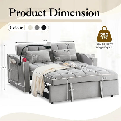 3-in-1 Convertible Loveseat