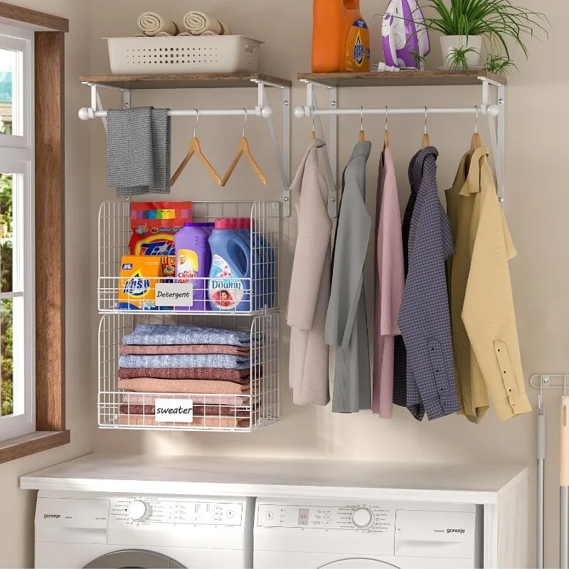 Set of 2 Laundry Room Shelves