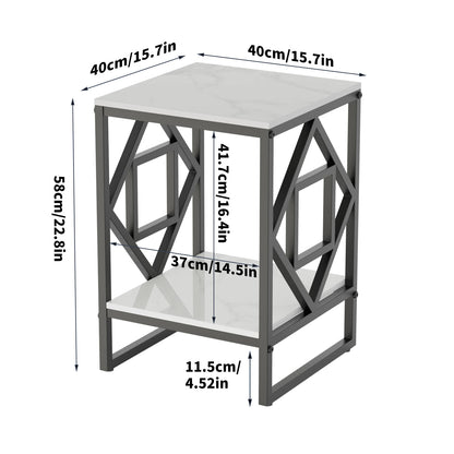 White Marble Top End Table