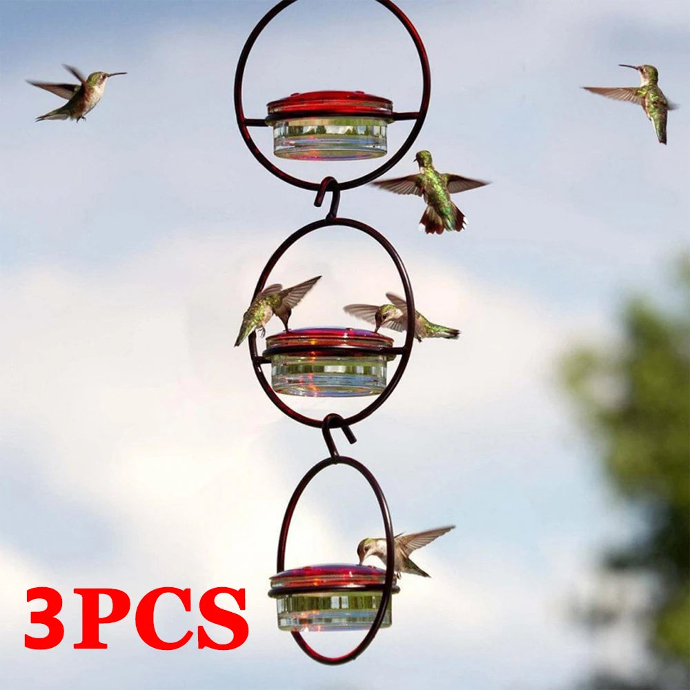 Hanging Bird Feeder with Red Bowl