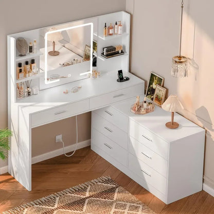 Vanity Desk with 8 Drawers