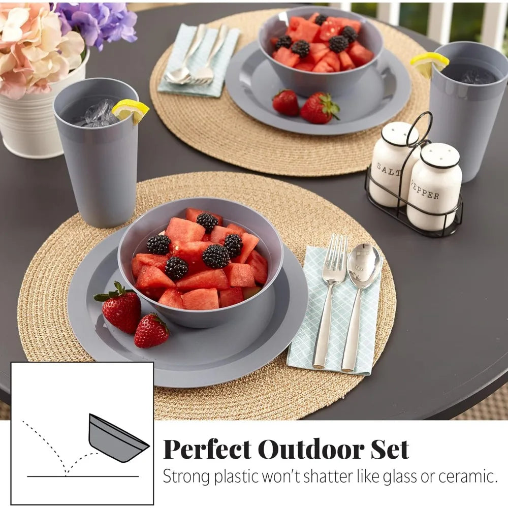 12-Piece Acrylic Newport Dinnerware Set