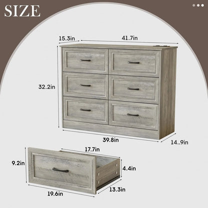 6-Drawer Wide Dresser