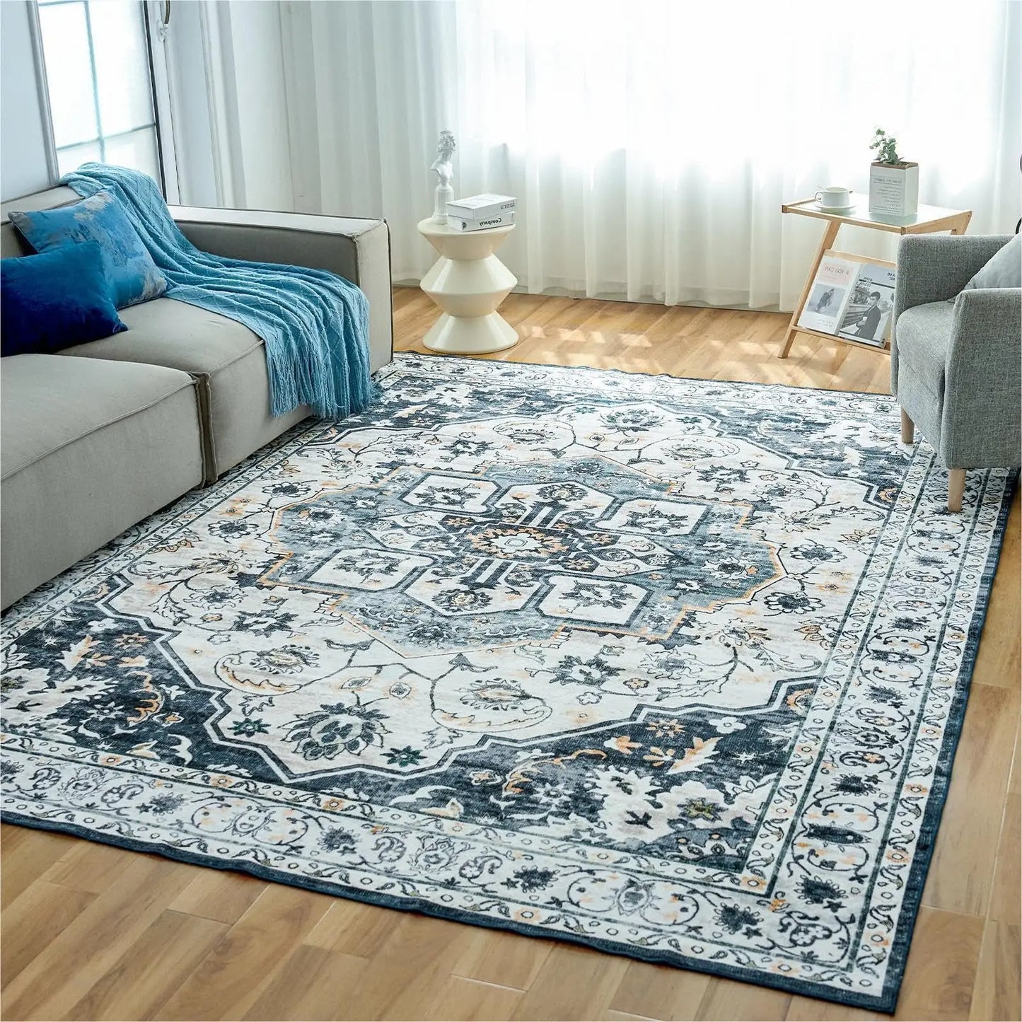 Washable Rug with Non-Slip Backing