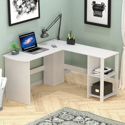 L-Shaped Wood Desk