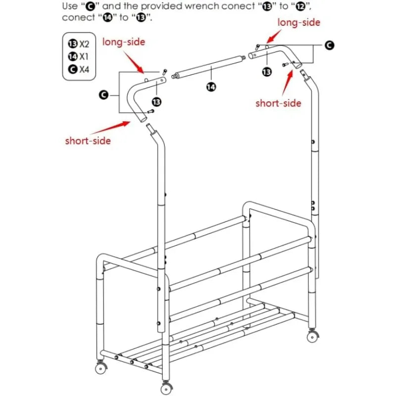 4 Section Laundry Sorter with Hanging Bar