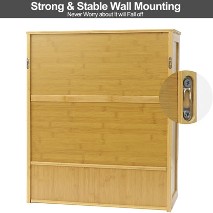 Wall Mounted Bamboo Bathroom Cabinet