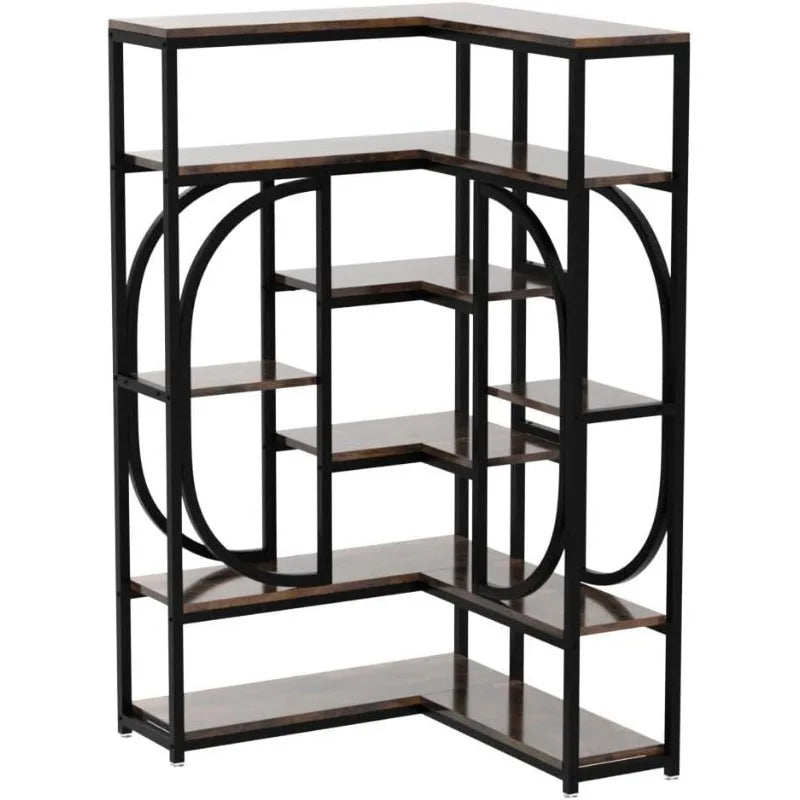 7-Shelf Corner Bookshelf