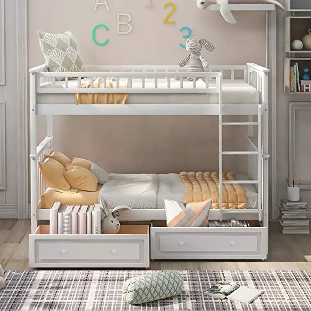 Twin Bunk Beds with Storage Drawers