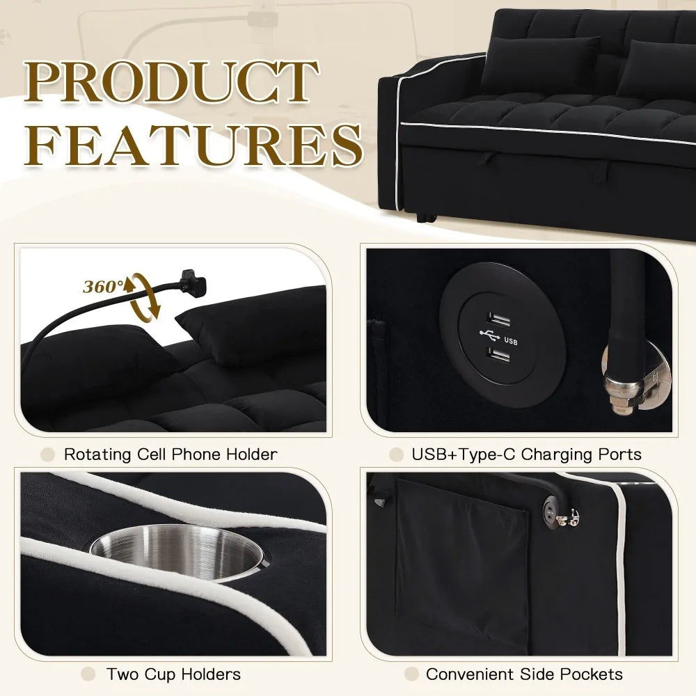 3-in-1 Convertible Loveseat