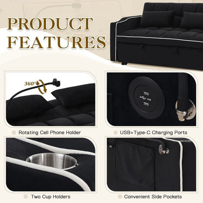 3-in-1 Convertible Loveseat