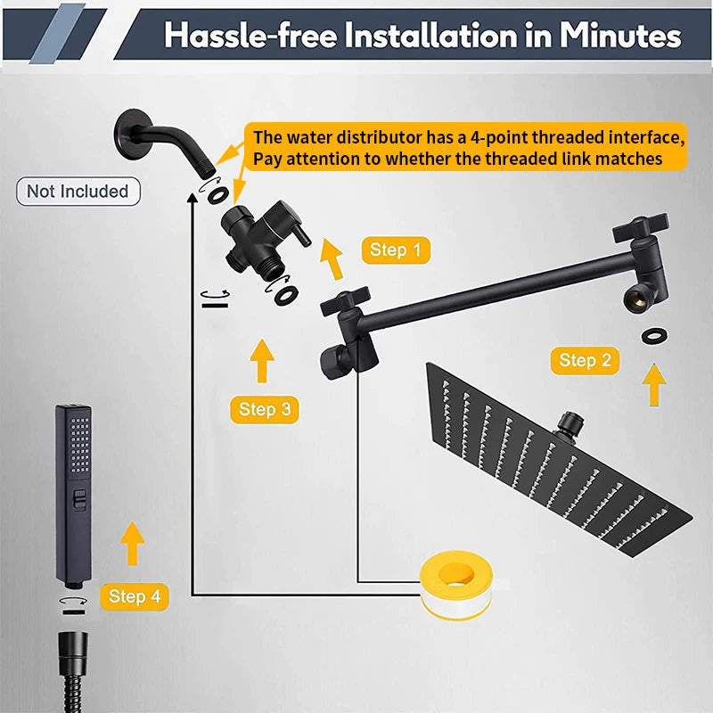 Rainfall Shower Head with Handheld Spray