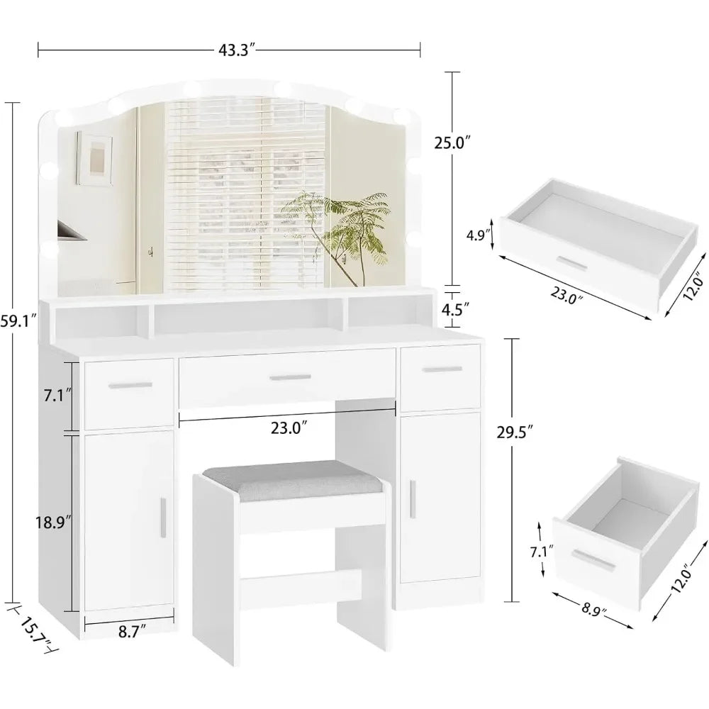 Vanity Table with Stool