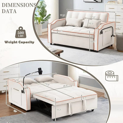 3-in-1 Convertible Sleeper Sofa Bed