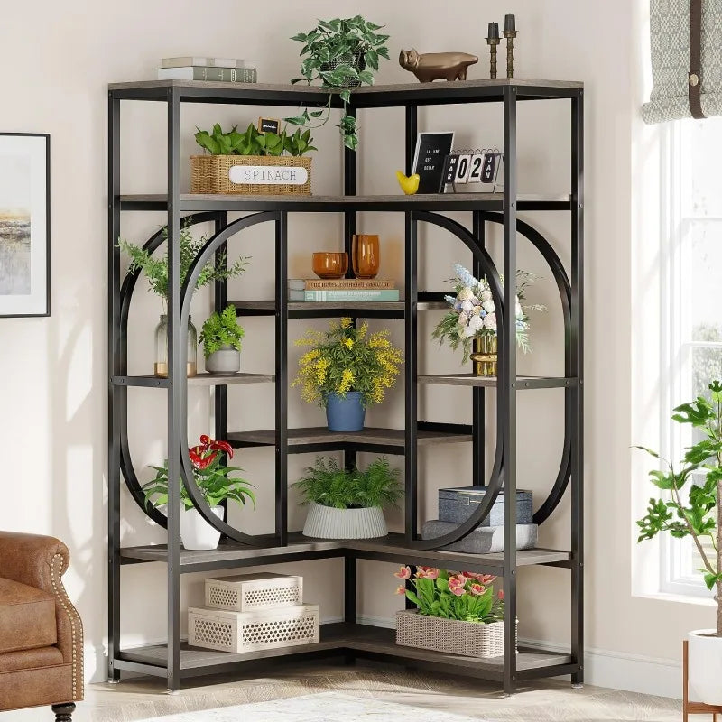 7-Shelf Corner Bookshelf