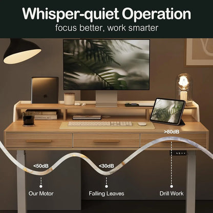 Adjustable Height Standing Desk With 3 Drawers