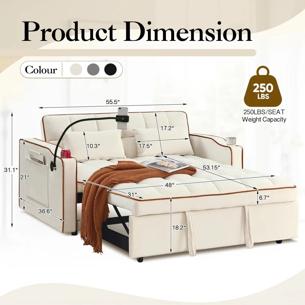 3-in-1 Convertible Loveseat