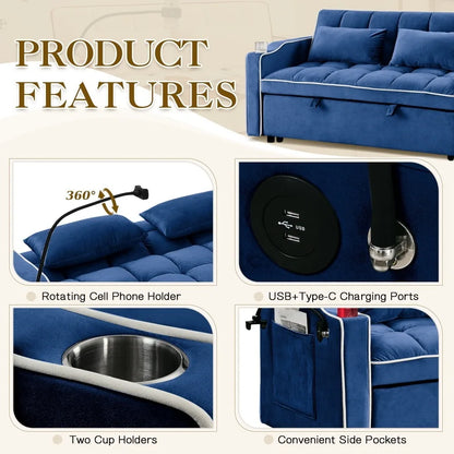 3-in-1 Convertible Loveseat