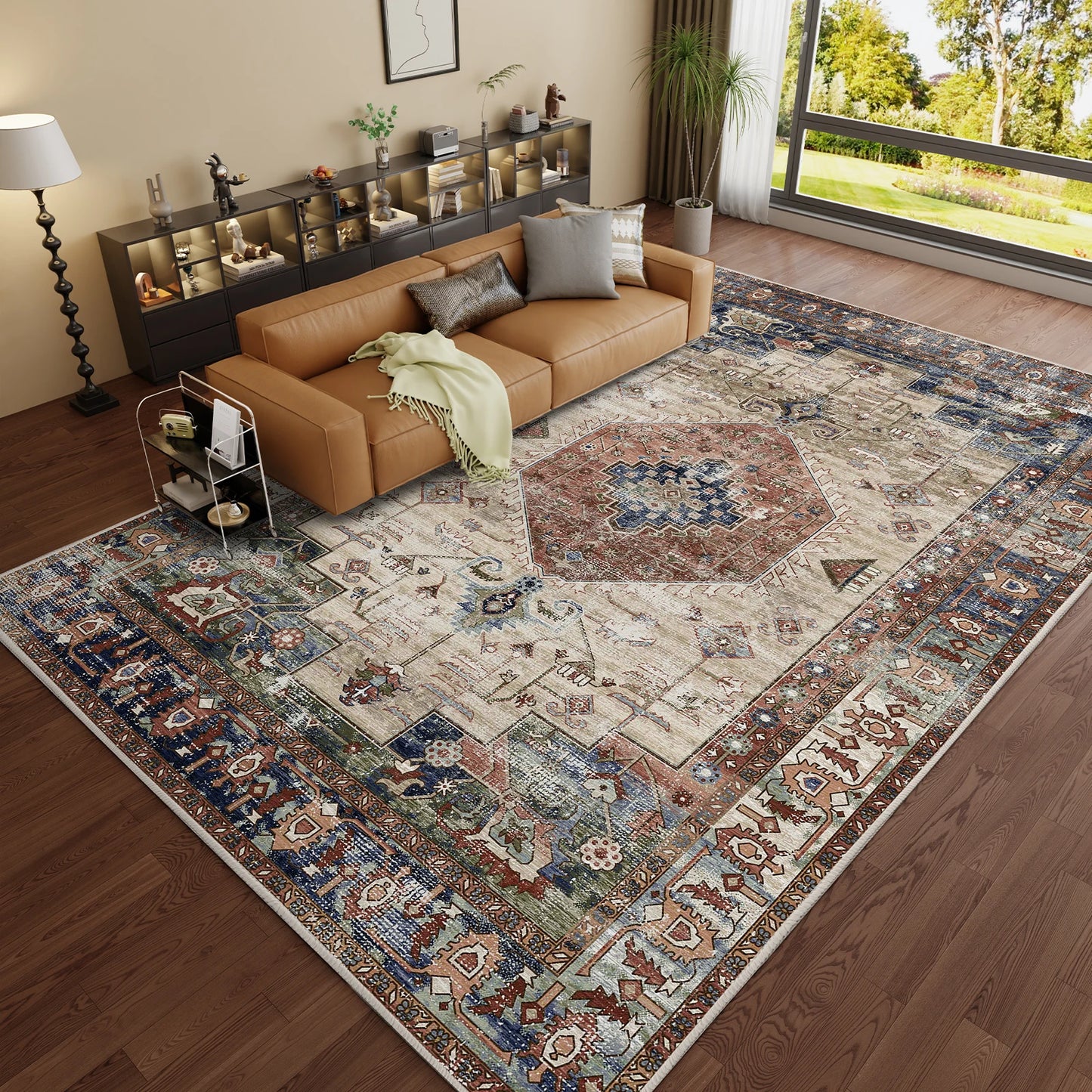 Washable Rug with Non-Slip Backing