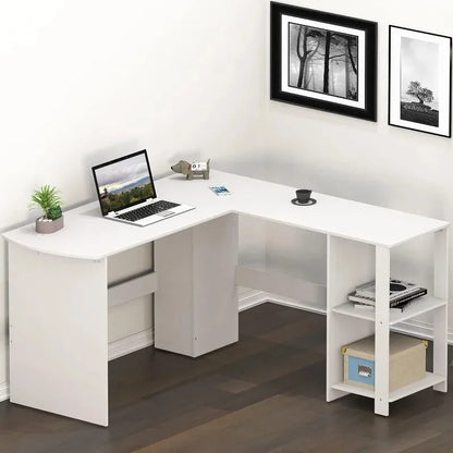 L-Shaped Wood Desk