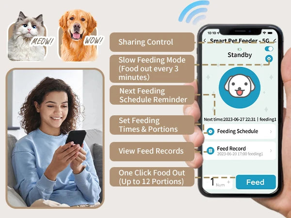 Automatic Pet Feeder with APP Control Remote