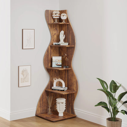 Unique 5-Tier Corner Bookshelf