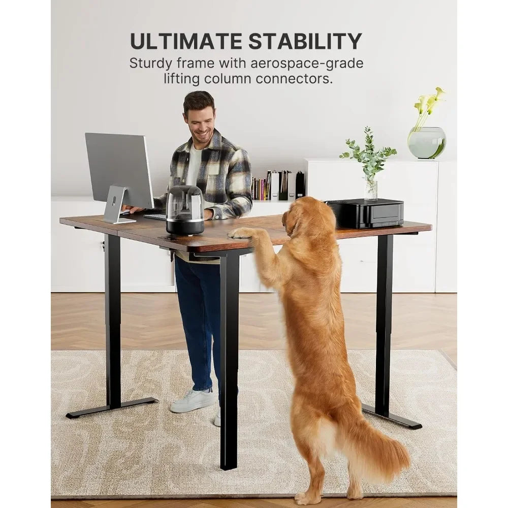 Adjustable Height L-Shaped Standing Desk