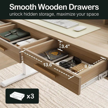 Adjustable Height Standing Desk With 3 Drawers