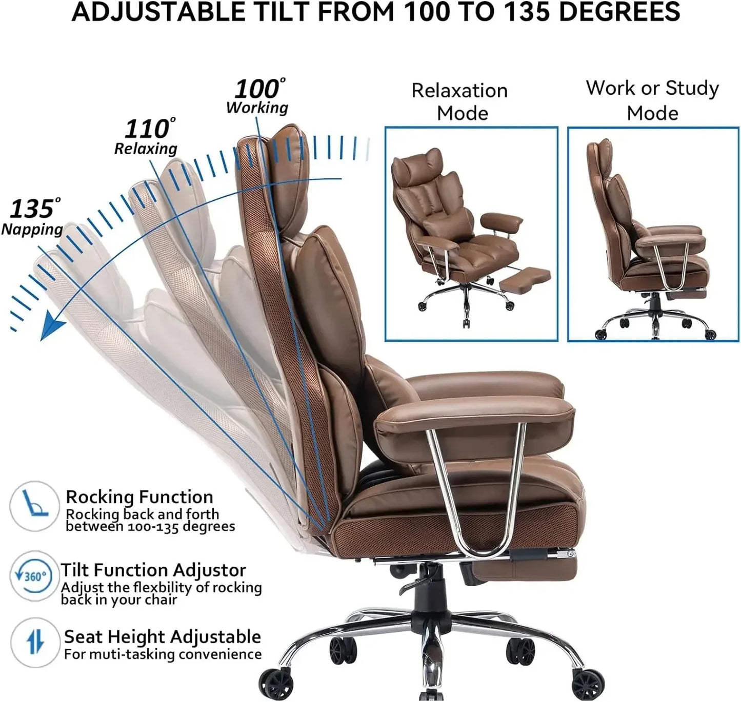 Leather Big and Tall Office Chair