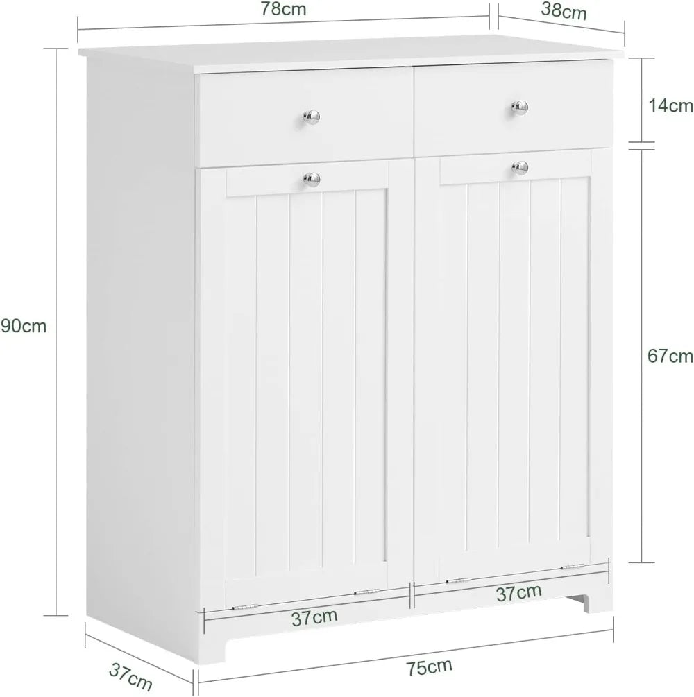 Laundry Cabinet with 2 Baskets and 2 Drawers