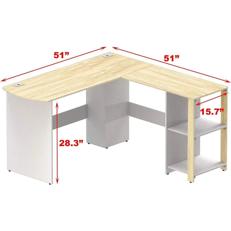 L-Shaped Wood Desk