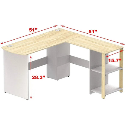 L-Shaped Wood Desk